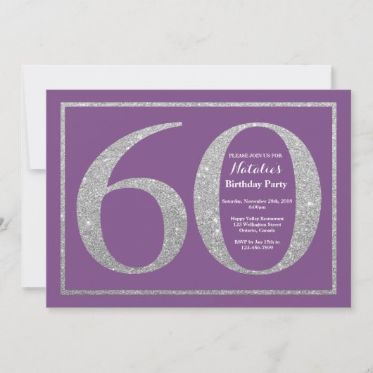 60e anniversaire Invitation Parties scintillant vi (Devant)