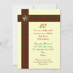 60e anniversaire invitation pour homme plaid borde