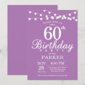 60e anniversaire Invitation Purple Lavender (Devant / Derrière)