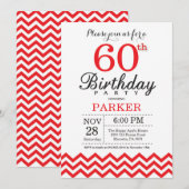 60e anniversaire Invitation Red Chevron (Devant / Derrière)