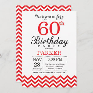 60e anniversaire Invitation Red Chevron