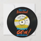 60e anniversaire Invitation Retro Vinyl Record 45  (Devant)