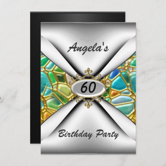 60e anniversaire Invitation soixante (Devant / Derrière)