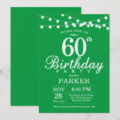 60e anniversaire Invitation verte (Devant / Derrière)