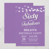 60e anniversaire Invitation violet fabuleux (Devant / Derrière)