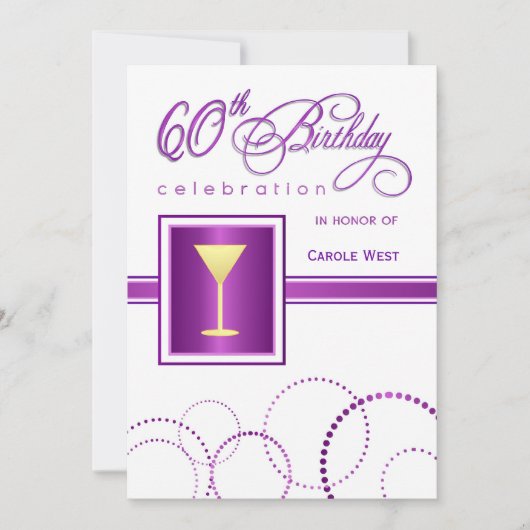 60e anniversaire Invitations à la fête - avec Mono (Devant)