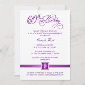 60e anniversaire Invitations à la fête - avec Mono (Dos)