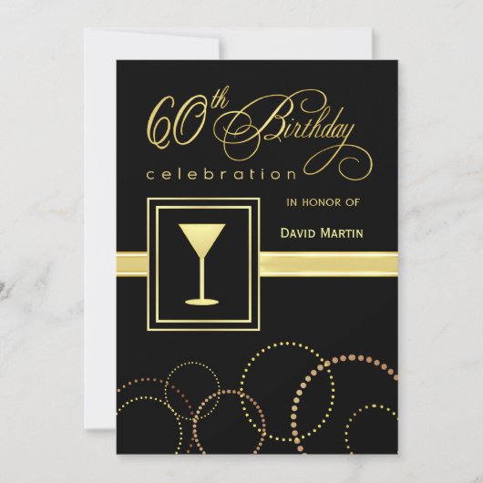 60e anniversaire Invitations à la fête - avec Mono (Devant)