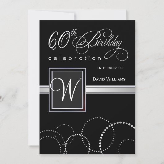 60e anniversaire Invitations à la fête - avec Mono (Devant)