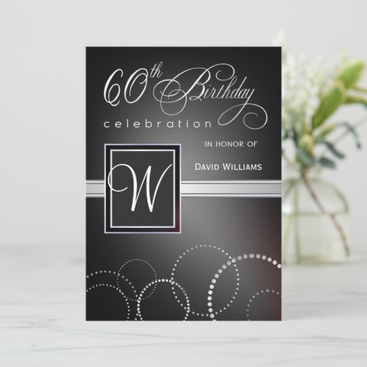 60e anniversaire Invitations à la fête - avec Mono (Debout devant)