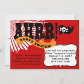 60e anniversaire Invitations à la fête des pirates (Dos)