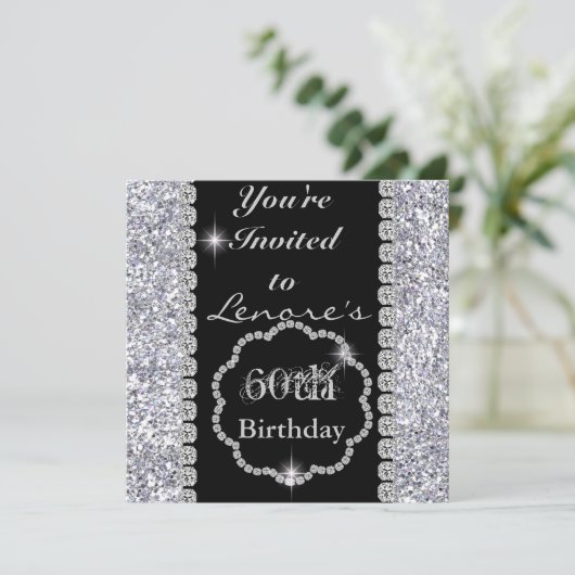60e anniversaire INVITATIONS BLING (Debout devant)