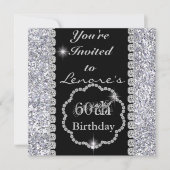 60e anniversaire INVITATIONS BLING (Devant)
