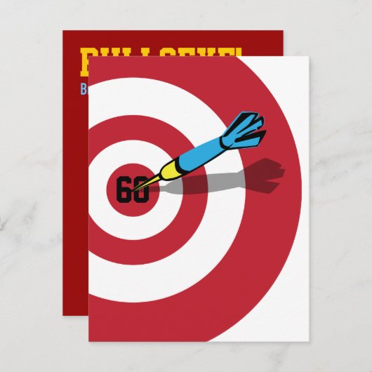 60e anniversaire Invitations - Cible Bullseye (Devant / Derrière)