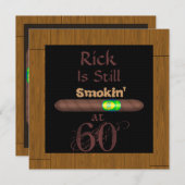 60E ANNIVERSAIRE Invitations CIGAR CADRE D'APPAREN (Devant / Derrière)