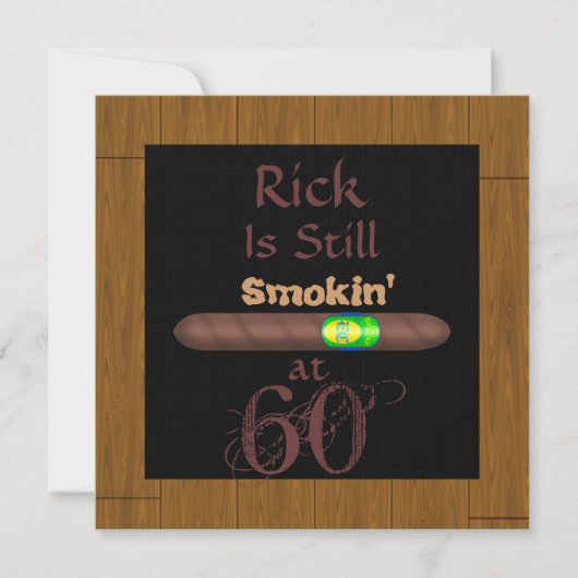 60E ANNIVERSAIRE Invitations CIGAR CADRE D'APPAREN (Devant)