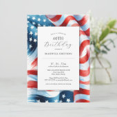 60e anniversaire Invitations drapeau américain (Debout devant)
