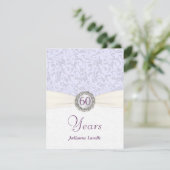60e anniversaire Invitations Lavender Damask (Debout devant)