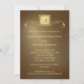 60e anniversaire Invitations - Monogramme d'or (Dos)