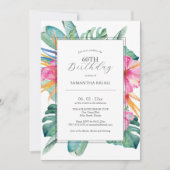 60e anniversaire Invitations Tropical Luau (Devant)