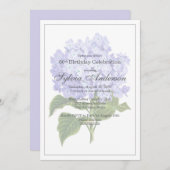 60e anniversaire Lavender Hydrangea Invitation (Devant / Derrière)