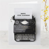 60E ANNIVERSAIRE Machine à écrire vintage Carte de (Fleur jaune)