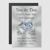 60e anniversaire Magnet Réservez la date sur mesur (Devant / Derrière)