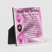 60e anniversaire maman poème Plaque (Recto)