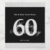 60e anniversaire Mariage Étiquette de vin personna (Étiquettes simples)