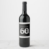 60e anniversaire Mariage Étiquette de vin personna (Devant)