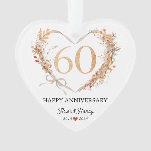 60e anniversaire Mariage Gold Diamonds Keepsaké (devant)