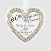 60e anniversaire Mariage Gold Diamonds Keepsaké (dos)