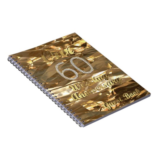 60e anniversaire Mariage livre d'hôtes Gold Elegan (Côté Droit)
