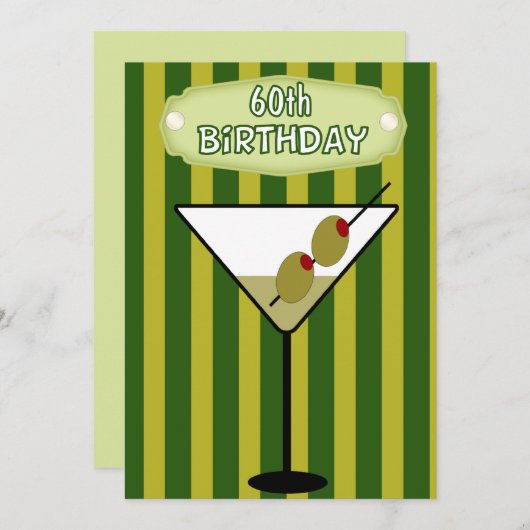 60e anniversaire Martini Party Invitation (Devant / Derrière)