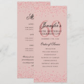 60e Anniversaire Menu du programme Merci Rose Gold (Devant / Derrière)