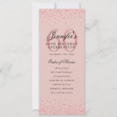 60e Anniversaire Menu du programme Merci Rose Gold (Devant)