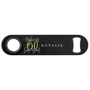 60e anniversaire moderne et élégant, noir et or