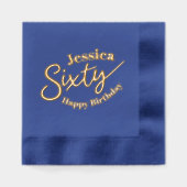 60e anniversaire nom personnalisé soixante script  (Recto)