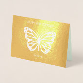 60e anniversaire papillon ajouter carte de feuille (Devant)