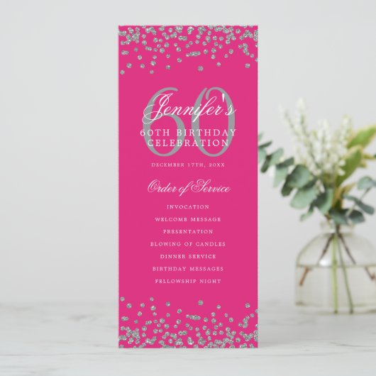60e Anniversaire Programme de fête d'argent Menu d (Debout devant)