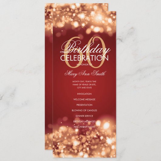 60e anniversaire Programme Glam Lights Gold Red av (Devant / Derrière)