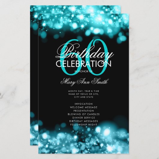 60e anniversaire Programme Glam Lights Turquoise a (Devant / Derrière)