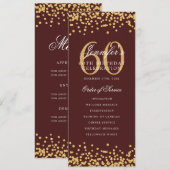 60e Anniversaire Programme Gold Confetti Menu Bour (Devant / Derrière)