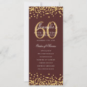 60e Anniversaire Programme Gold Confetti Menu Bour (Devant)