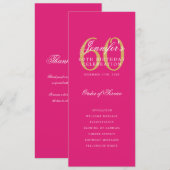 60e Anniversaire Programme Gold Hot Pink Merci (Devant / Derrière)