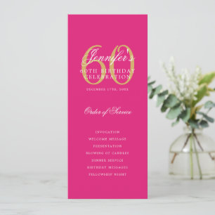 60e Anniversaire Programme Gold Hot Pink Merci