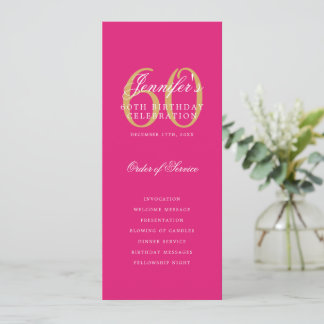 60e Anniversaire Programme Gold Hot Pink Merci