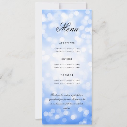 60e Anniversaire Programme Marine Blue Menu+Merci (Dos)