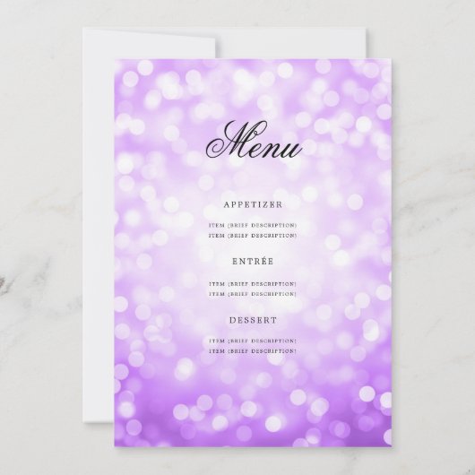 60e anniversaire Programme Purple Bokeh avec menu (Dos)