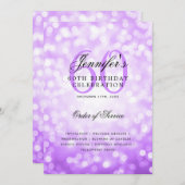 60e anniversaire Programme Purple Bokeh avec menu (Devant / Derrière)